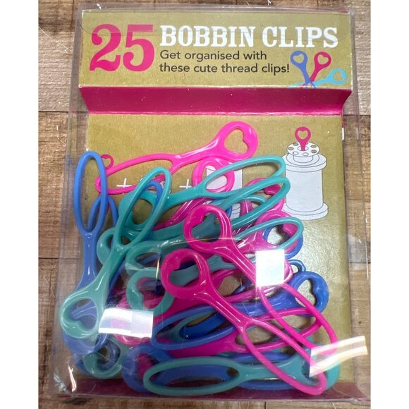 25 Colorful Bobbin Clips Sewing Thread Organizer Craft Accessory - Picture 1 of 2